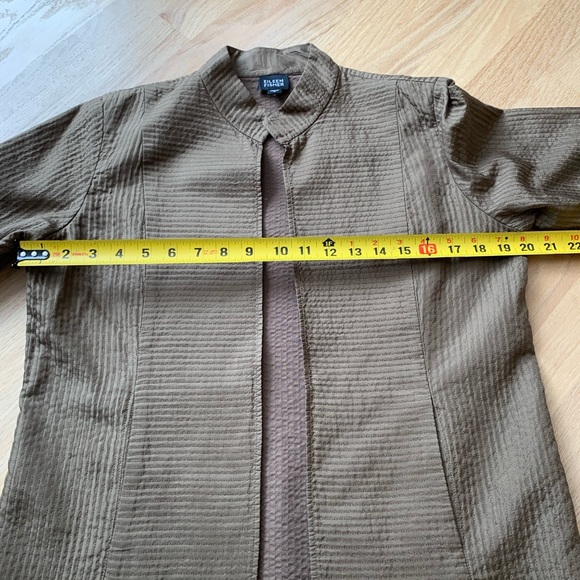 Eileen Fisher 100% silk cardigan open front brown sz small - Picture 7 of 10